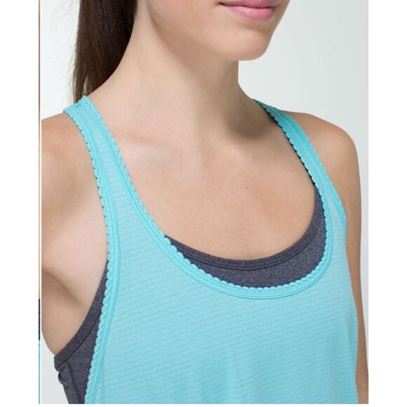 Lululemon 105 F Singlet Tank Top Sz 6 NWT Heathered Angel Blue Silverescent Tech - Picture 14 of 15